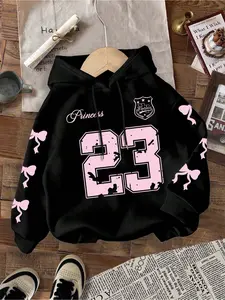 Women's Street Style Fashion Casual Fitted Top Hoodie Sweatshirts, Vintage Simple Cat Paw Print Design, Fall & Winter Moderate Fabric, Versatile Outdoor Wear