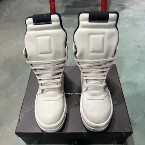 Classic White Leather High Top Shoe Men Sneaker Zipper Women Casual Shoes Lace Up  Ankle Boots