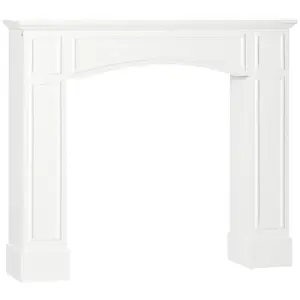 HOMCOM Modern Fireplace Mantel, Surround Mantels for Fireplace with Decorative Pattern Interior Width 29" White