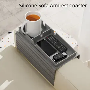 Silicone Sofa Cup Holder Tray for Drinks, Coffee - Multi-Functional Armrest Table Organizer, Living Room Accessory, Spacesaving Storage, Compact Design, Nonslip Base, Sturdy Construction, Drink Coaster, Entertainment Setup, Apartment Essentials