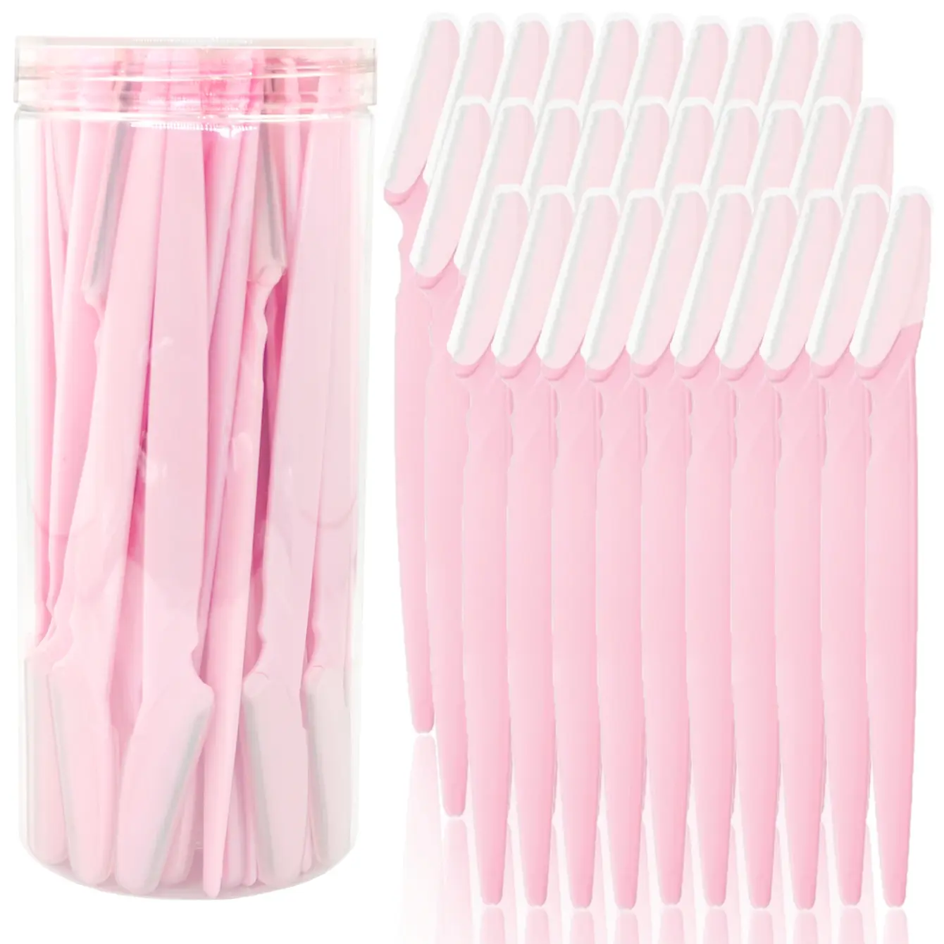 Pink Eyebrow Razor and Face Razor for Women and Men, Eyebrow Hair Trimmer and Shaver with Protective Cover, Stainless Steel, Safe and Newbie Friendly, Durable, Eyebrow Shaping Tool