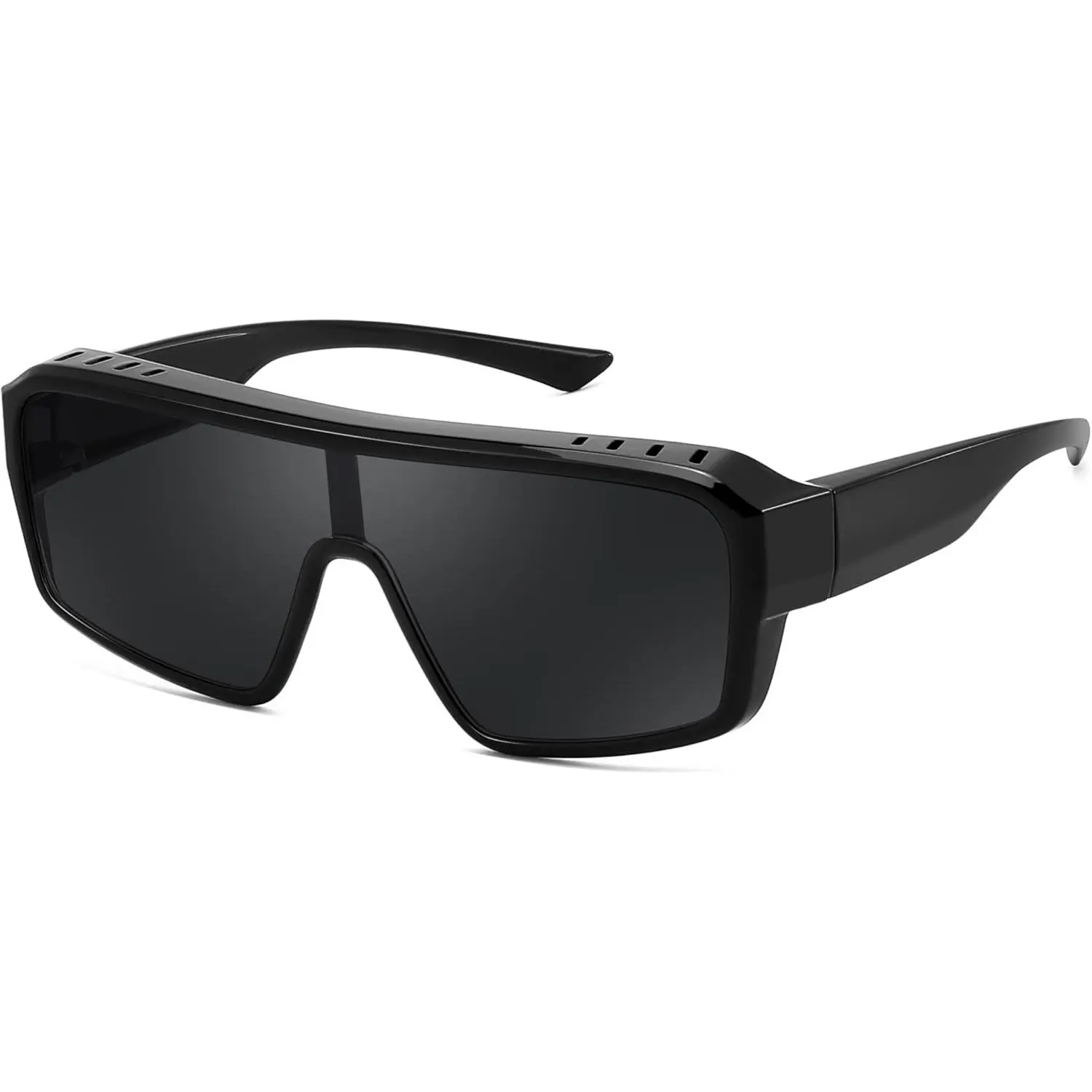 FEISEDY Oversized Square Over-Glasses Men's Sunglasses B0332 - 100% UV400 Protection, Lightweight, 50% Recycled Materials, Yellow Lens, Hiking, Night Driving, Male