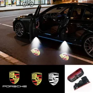 Porsche LED Door Projection Welcome Lights, High-Definition Car Interior Manners Lamp, No Damage Installation, Fits Cayenne Boxster Cayman Macan 911 Carrera4 S3/s4