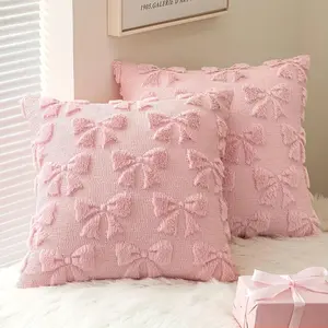 2 Piece Cute Bow Pillow Covers, Home Decorative Cushion Cases, Perfect Gift for Mother's Day, Christmas, Thanksgiving