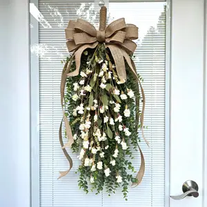 Everyday Wreath Swag For Front Door Decor Outdoor Year Round Double Door Wreaths All Season Porch Decor Hanger Unique Rustic Home Gift Ideas