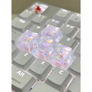 4Pcs High Quality Hot Sale Colorful Translucent Key Caps Cross Shaft Mechanical Keyboard Keycap