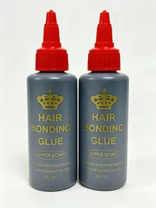 2 Bottles Hair Bundle Adhesive Super Gel, 2 Ounces (approximately 60ML), Liquid Form, Easy to Apply, Strong Hold, Professional Quality
