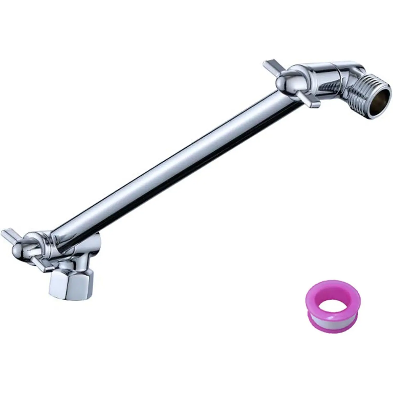 12 Inch Shower  Extension Arm Chrome. Solid Brass Adjustable Shower Arm Extension. Lower Or Raise Any Rain Or Handheld Showerhead To Your Height & Angle - Universal Connection