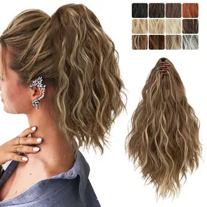 Short Curly Ponytail Extension for Women 12inch Synthetic Hair Ponytail Extension Claw Clip Curly Wave Hair Extension Lightweight Hair Pony Tail for Women Hairstyle Change Hair Pieces for Women Add Hair Valume Thinning Hair 100g