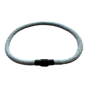 Magnetic Closure Single Row Milan Cord Nylon Rope Wrap Bracelet 7.7 Inches