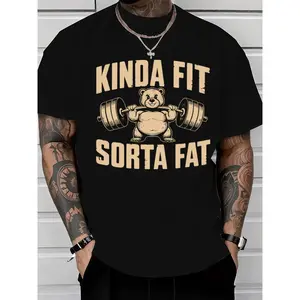 Funny Weightlifting Bear Tee – Cotton Heavyweight Oversized Gym Shirt