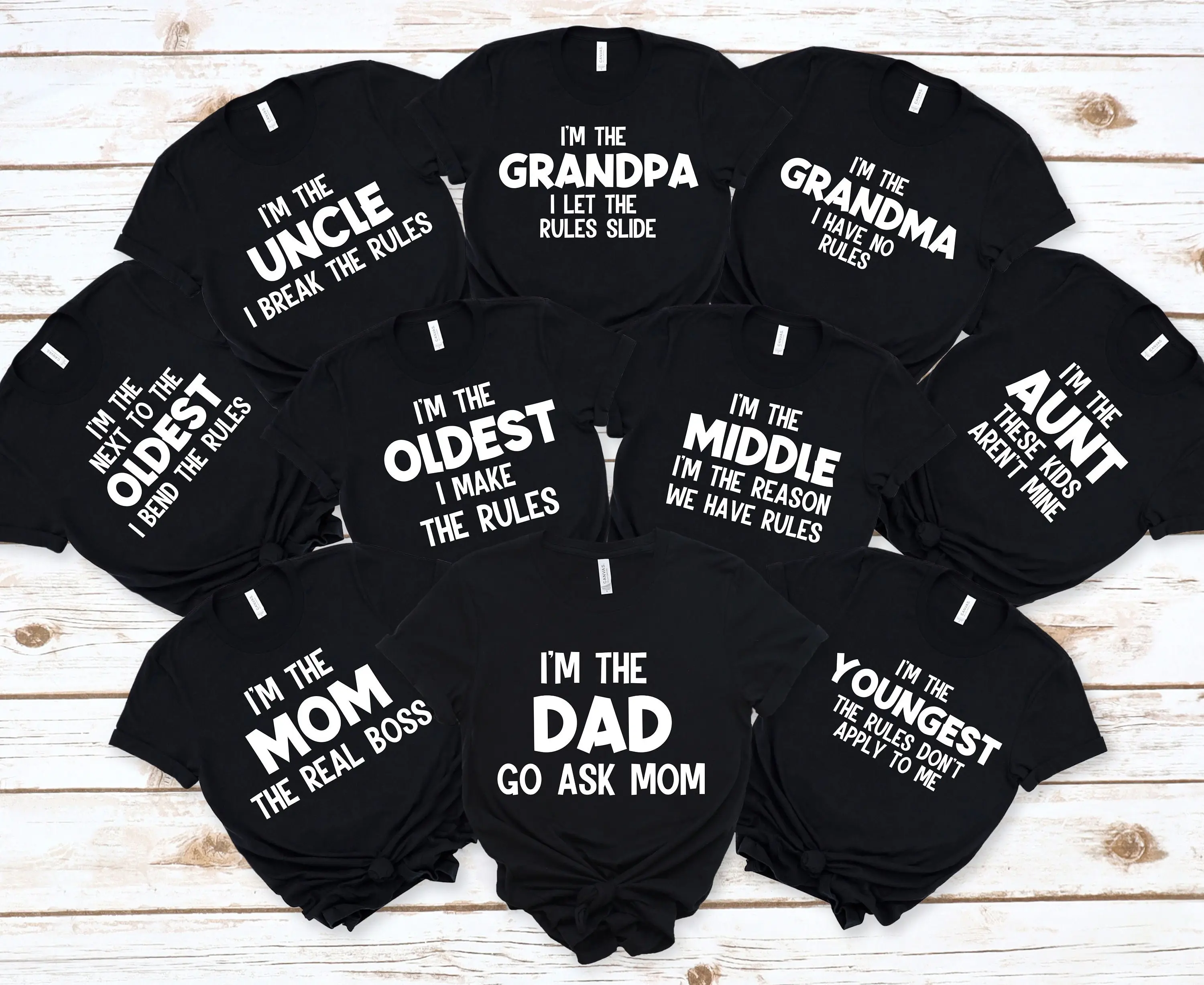 The Rules Family Matching T-shirt, DIY Funny Party Tees, Family Group, Matching Siblings, DIY Family Vacation Shirt