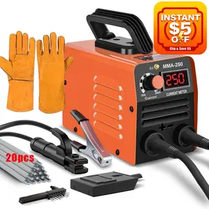 INSTANT $5 OFF GNIWELDER Super Mini Stick Welder Machine,110V 250A ARC Portable MMA Welding Machine for Beginners,Welding Machine with 10pcs Welding Rod Tools,IGBT Inverter Welder,Hot Start Arc Force Anti-stick (Orange)