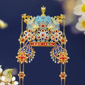 Beijing Forbidden City Cultural Magnet, Gold Dragon 3D Phoenix Crown Design, Unique Souvenir for Collectors, High-Quality Craftsmanship, Decorative