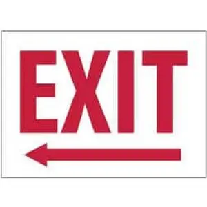 AccuformNMC Glow-in-the-Dark Rigid Plastic Exit Sign, 10" Wide x 10" High, Model GL16R