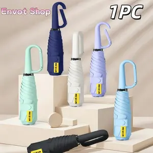 Foldable Mini Umbrella with Ring Handle, 6-Rib Ultra-Light Five-Fold UV Protection, Portable Pocket Umbrella for All Ages