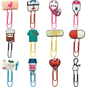 Cute Bookmark Cartoon Bulk Bookmarks with Colorful Paperclip for Pagination Organize Folder Unique Bookmarks Gifts for Girls Student Stationery Nursing Student Essentials
