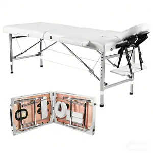 Portable 24" Wide Adjustable Folding Massage Bed - Lightweight Aluminum Table for Esthetician, Tattoo, Spa & Beauty Professionals