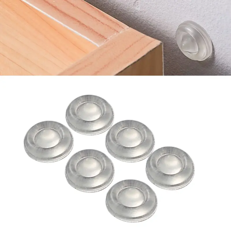 Clear Self-Adhesive Cabinet Bumpers Quiet, Sound-Dampening Circular Cabinet Bumper Dots, Soft Silicone Bumpers for Drawers, Doors, Table Tops-MM1