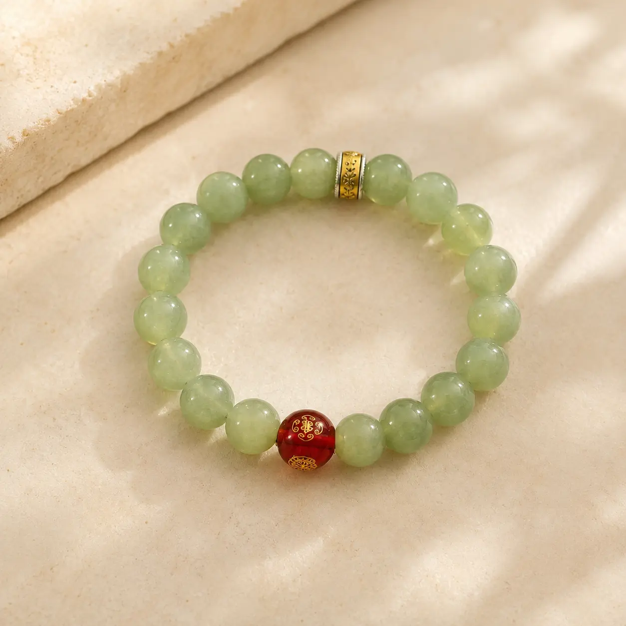 Wudang Inspired Green Bead Blessed Bracelet, Spiritual Energy Bracelet for Health, Love, Wealth, Career, Protection, Calm Balance, Positive Intention, Good Luck, Harmony, Daily Wear Jewelry Gift