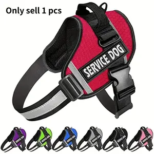 Service Dog Vest Harness with Handle, Reflective Patches, Comfortable Mesh Design, Available in 6 Sizes, Ideal for Training & Daily Use, Durable Reflective Harness