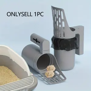 Portable All-In-One Cat Litter Scoop with Built-In Trash Bags, Litter Tray, Litter Box, Automatic Poop Cleaner Tool Kit, Essential for Cat Care and Hygiene