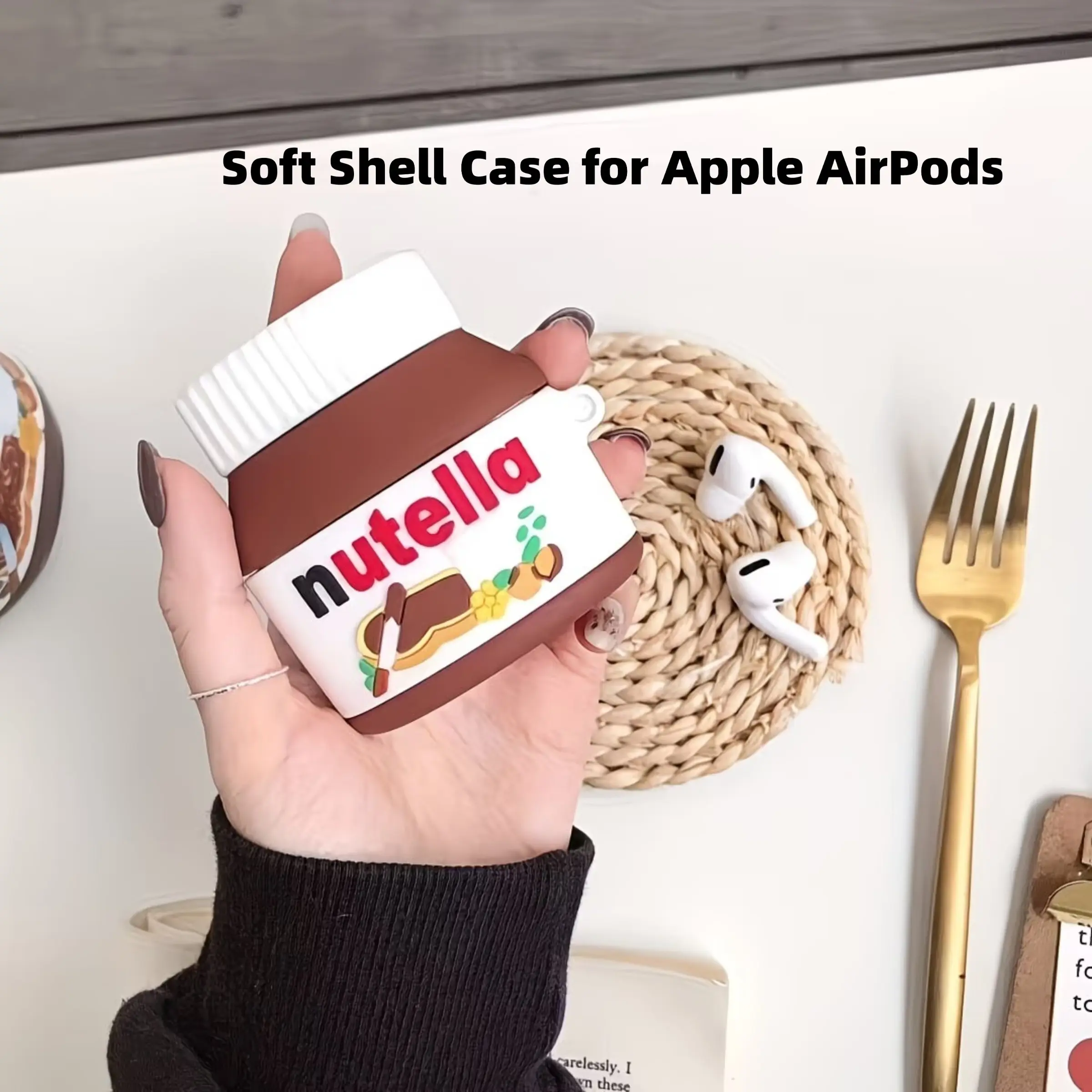 Cartoon Soft Shell Case for Apple AirPods 1/2/3/4/pro/pro2/pro3, Chocolate Sauce Cute Design, Shockproof and Scratch-Resistant