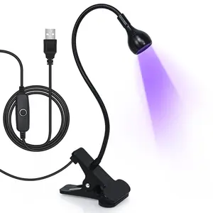UV LED Nail Lamp, 1pc Quick Drying UV Light for Gel Nails, Foot Control LED Nail Cure Lamp with Flexible 360° Adjustable Gooseneck, Led Manicure Lamp
