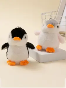 Cute Penguin Plush Keychain Bag Charm, 2 Piece High-End Soft Toy Accessory, Adorable Backpack Pendant, Cute Purse Decoration, Fuzzy Keychain