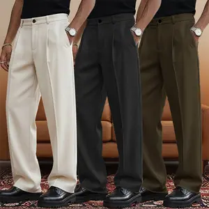 Men's 3-Pack Versatile Trousers - Pleated Loose Version, Anti-Wrinkle and Non-ironing, Street Trend and Easy Business Styling Excellent Single Item