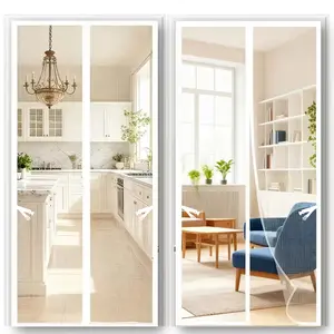 Self-Sealing Magnetic Screen Door Curtain - Keeps Bugs Out, Pet Friendly, Ultra-Fine Mesh Easy Wipe Clean, Hands-free Mesh Divider, Mosquito-Proof Curtain Suitable for Bedroom, Living Room, And Balcony, Modern Design