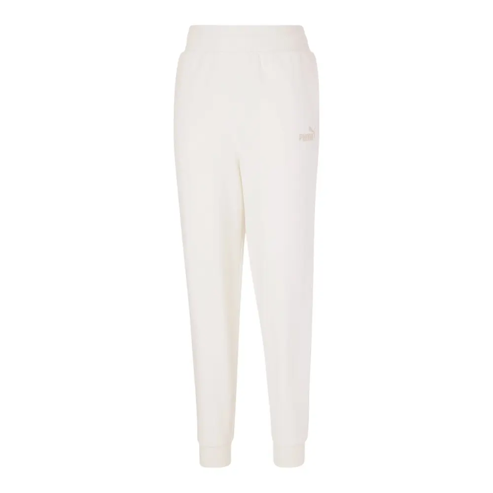 PUMA Womens Essentials Embroidered High Waist Sweatpants Casual - White