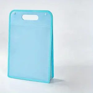 1pc A4 Portable File Bag, File Bag With Handle Business Document Briefcase, File Clip Storage Bag Portable Travel, School Office Sorting Bag, Expanding File