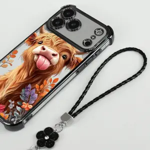 Cute Cow Pattern Phone Case for iPhone Samsung Galaxy Case iPhone 17Pro Max Air 16 15Plus 14 13 12 11 XR XS S25Ultra S24FE S23 S22 Phone Case, Four-corner airbag drop protection, Protective Silicone Cover, Protection Durable, Shockproof Drop.JY78