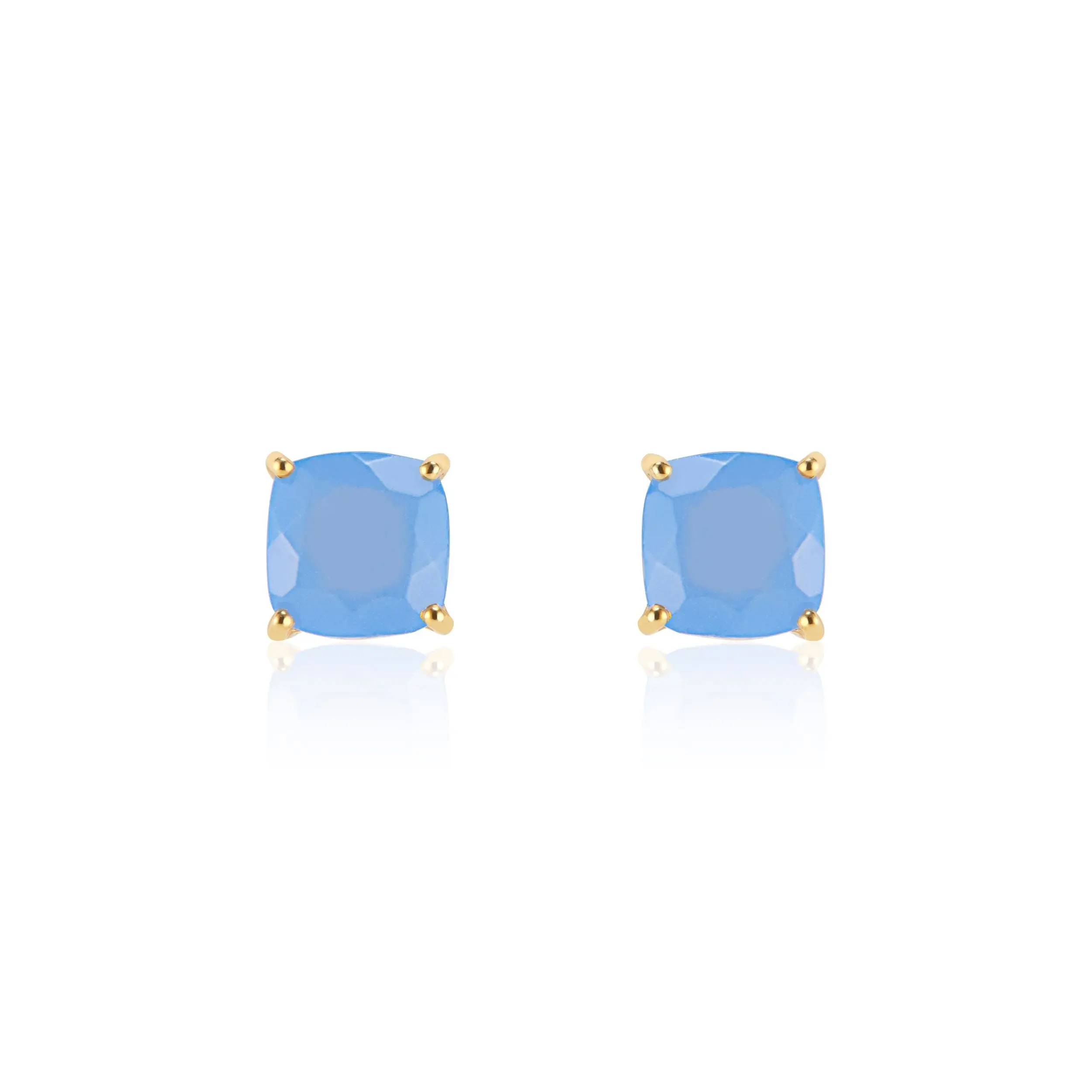 Emmy Studs | Blue Chalcedony