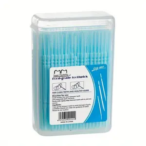 100pcs Toothpick Double-ended Interdental Brushes, Deep Cleaning Interdental Brush For Proper Oral Care, Portable Disposable Hygienic Interdental Brush For Travel Daily Life