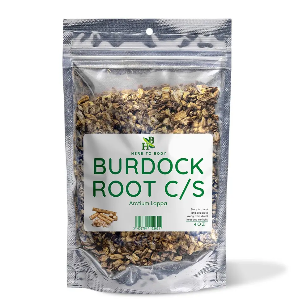 Burdock Root C/S – 4 oz (113 g) | Cut & Sifted Dried Root for Herbal Tea & Broth  | Herb To Body