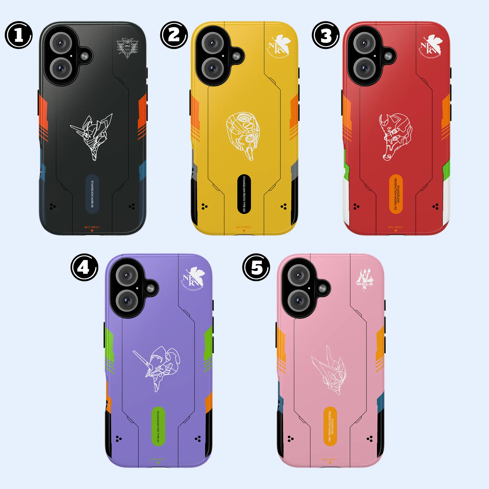 Evangelion mecha armor phone case with futuristic anime design. for iPhone 16 Pro Max 15 Plus 14 Pro 13 12 11 XS Max etc Shockproof Superhero Protection.