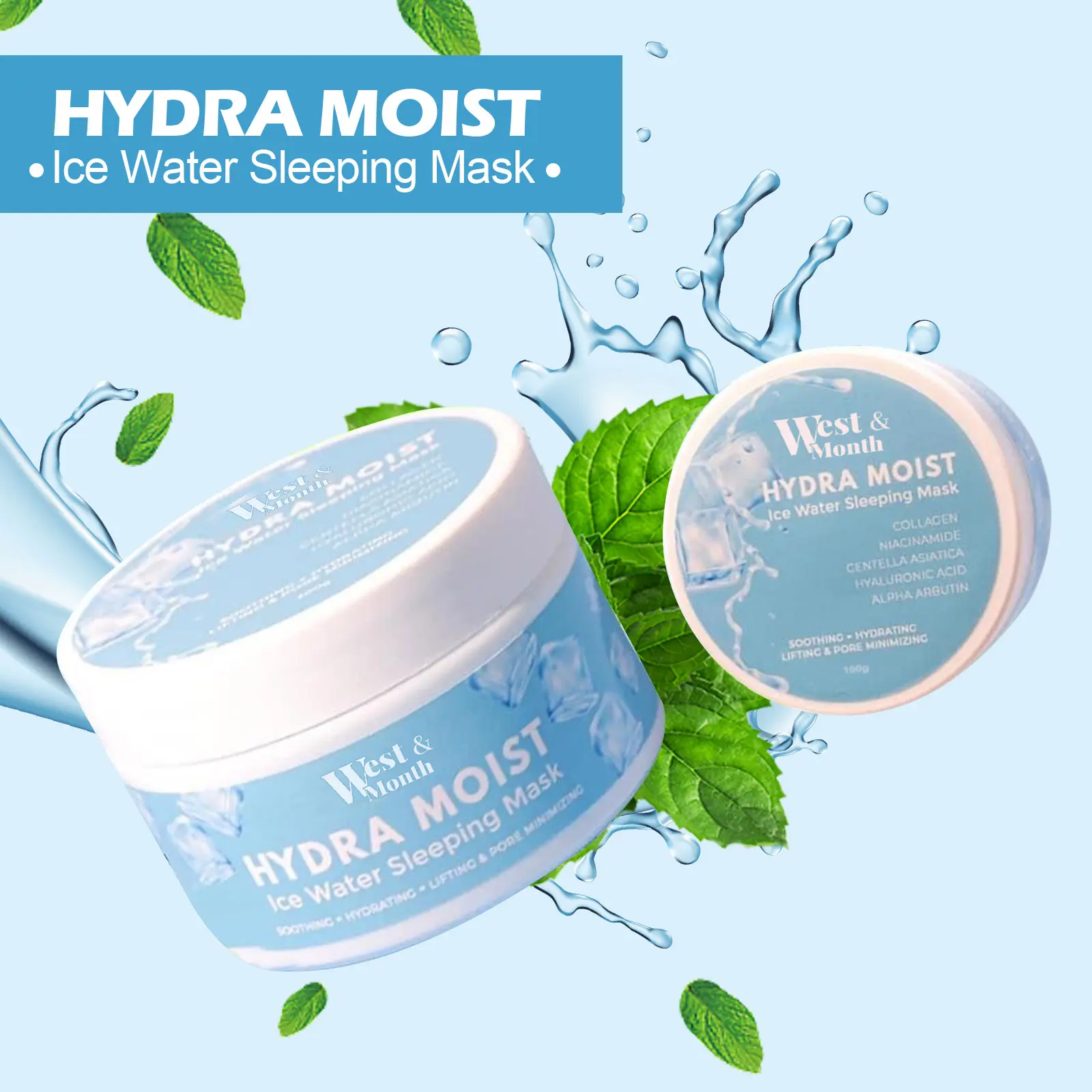 Hydrating Sleeping Face Mask Hyaluronic Acid Aloe Vera Vitamin E Overnight Gel Mask