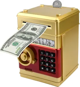 Piggy Bank Electronic Mini ATM for Kids,Money Safe Box Cash Coin Can Password Code Lock for Kids-Hot Gift,Best Present for Children Boys Girls