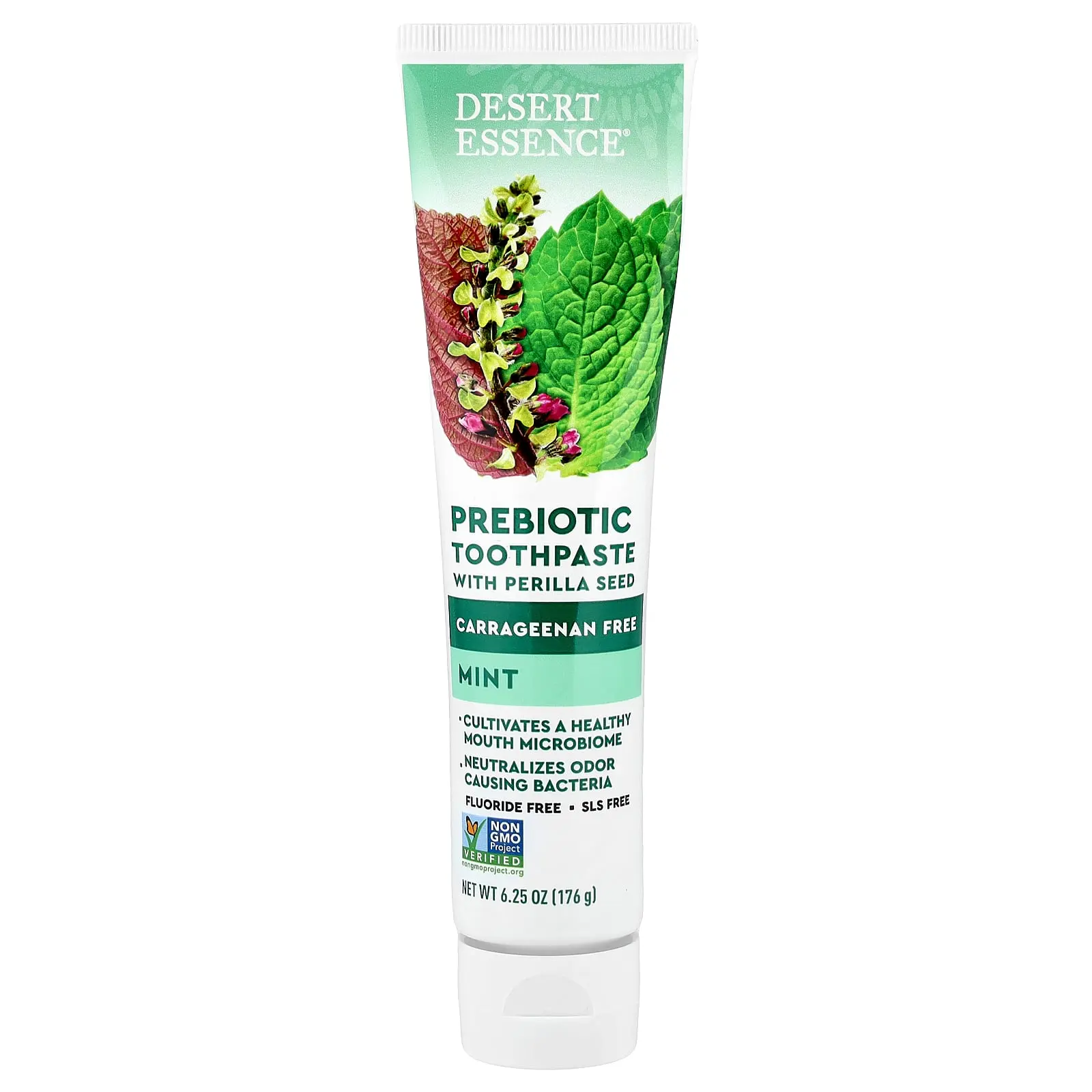 Desert Essence Prebiotic Toothpaste with Perilla Seed, Mint, 6.25 oz (176 g)