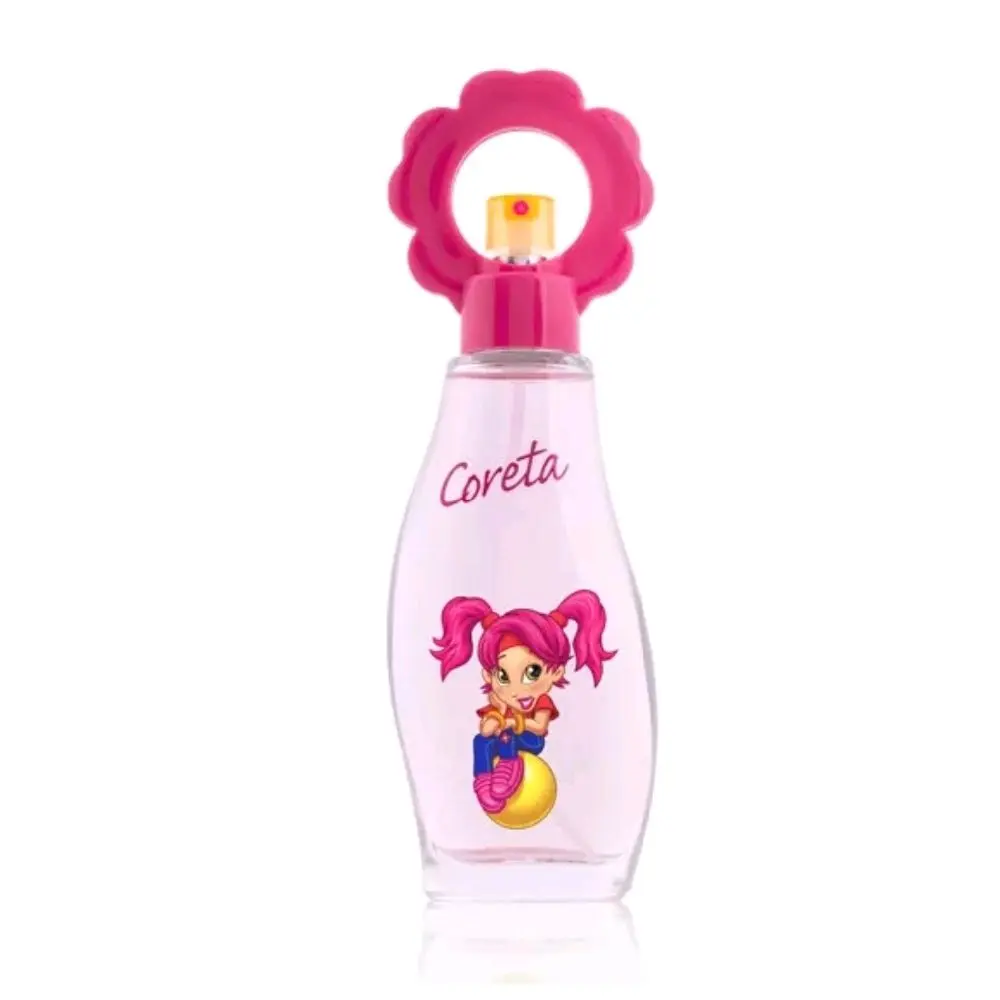 Coreta Brand CORETA 1.7 FL OZ Product with Unique Design and Pink Floral Cap