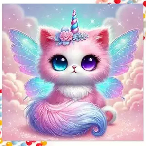 1 set of DIY diamond painting kit, 5D diamond art set, DIY decoration wings, unicorn, colorful. Mosaic, diamond art, DIY art home decoration, suitable for Christmas.