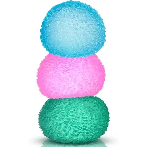3pc Stress Balls for Adults, Squishy Ball Sensory Textured Memory Gel Fidget Toys for Kids/Adults Hand Exercises, Valentines Day Party Favors Anxiety Relief Squeeze Ball(1.80“)