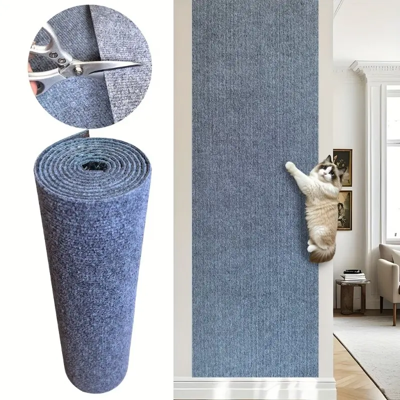 Self-adhesive cat scratch pad, Kitty, Kittens, scratch-resistant felt durable polyester multi-cat wall climbing pad, anti-slip stair mat, suitable for indoor cats, interactive pet cat scratching board, easy to install, durable, soft and safe