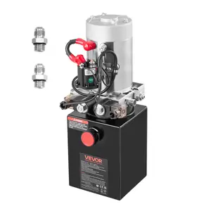 【fathersdaygift】VEVOR 4 Quart Hydraulic Power UnitDouble Acting Dump Trailer Pump3200 PSI Max Relief Pressure & 0.91 GPM Flow RateDC 12V Hydraulic Pump with Metal Reservoir for Dump Trailer Car LiftingBlack