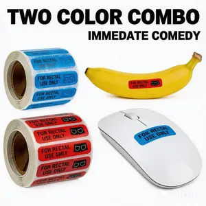 Funny Gag Sticker Roll 500 Pcs Glossy Waterproof Red Blue Ultimate Harmless Prank Decor Novelty Gift for Pranksters