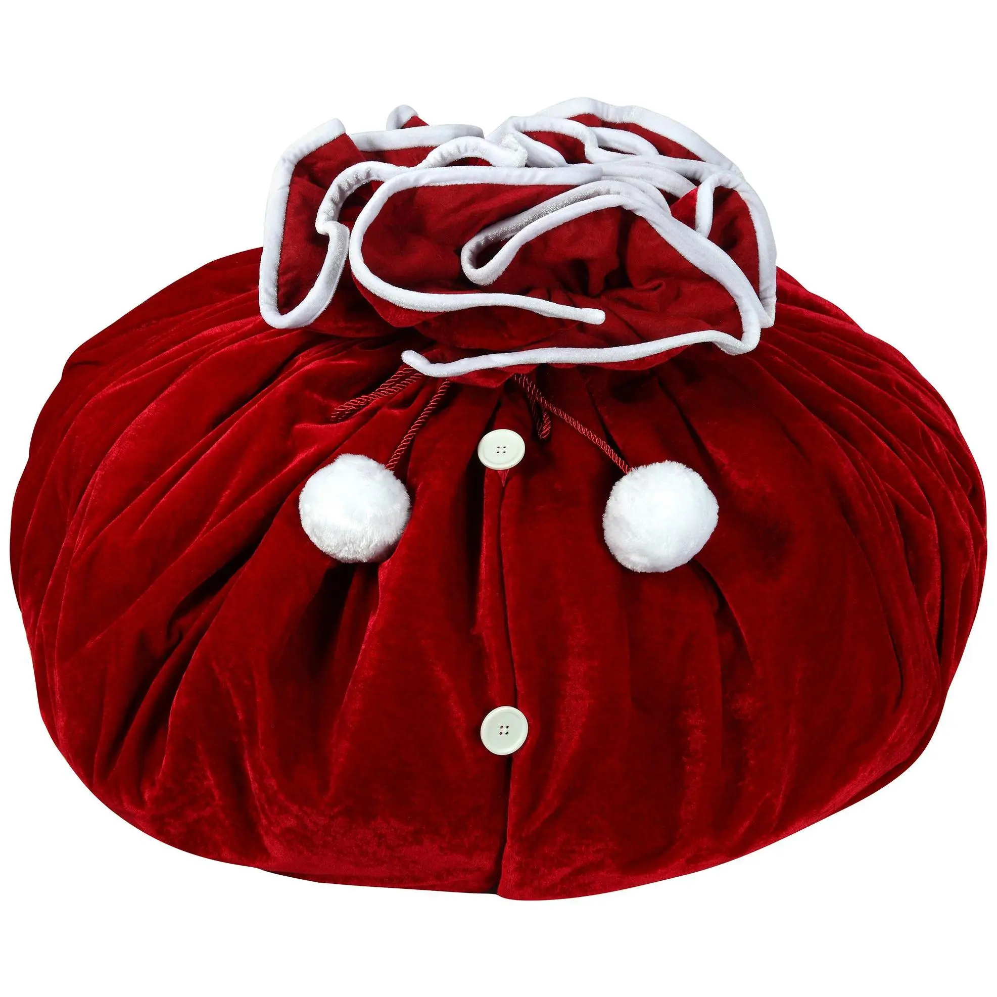 Haute Decor 80" Santa Bag Tree Skirt, Double-Sided Velvet