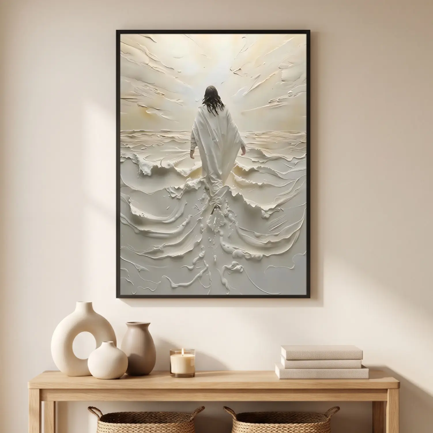 Minimalist Washed by His Word Jesus Christ Print Poster Set, Spiritual Religious Christian Wall Art for Faith Room Decoration, Hanging Home Decor Supplies