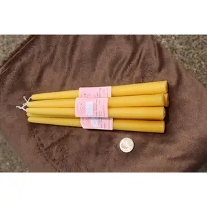 Natural yellow beeswax candlesticks
